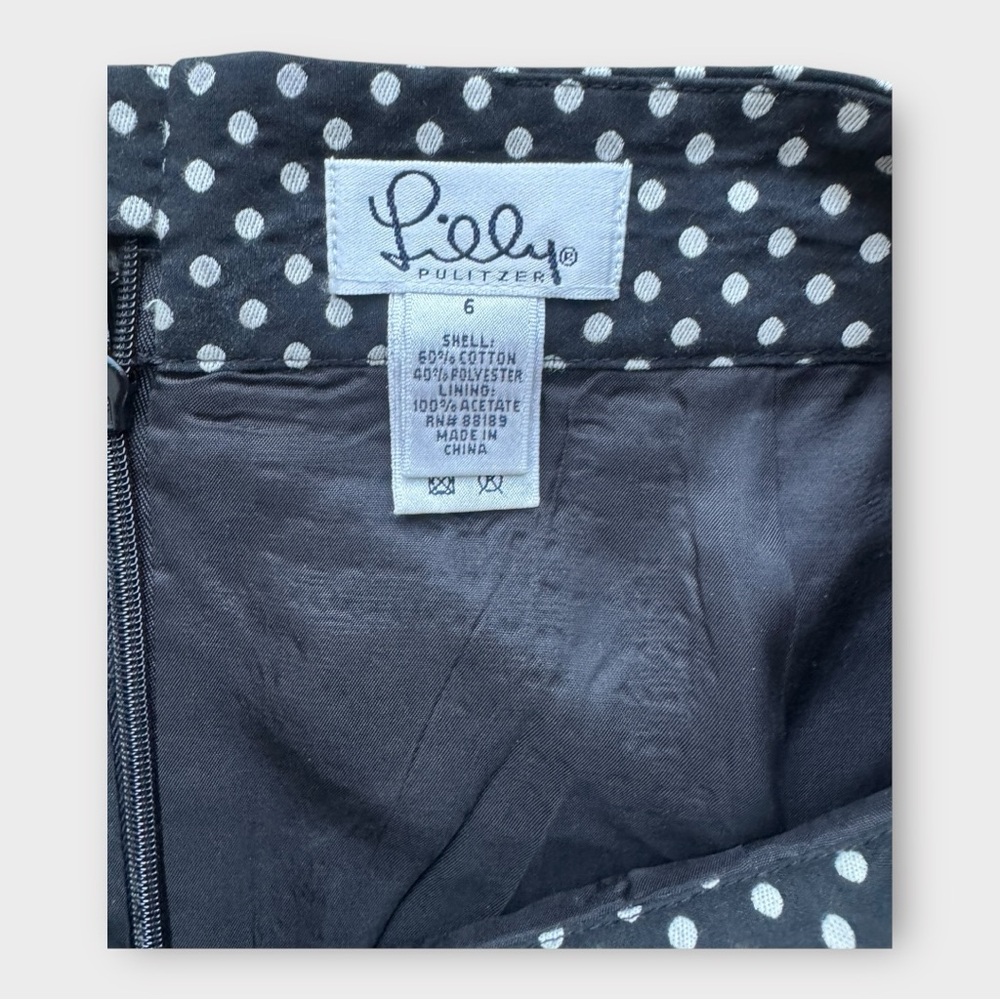 Lilly Pulitzer Black and White Polka Dot Mini Skirt - Picture 3 of 7